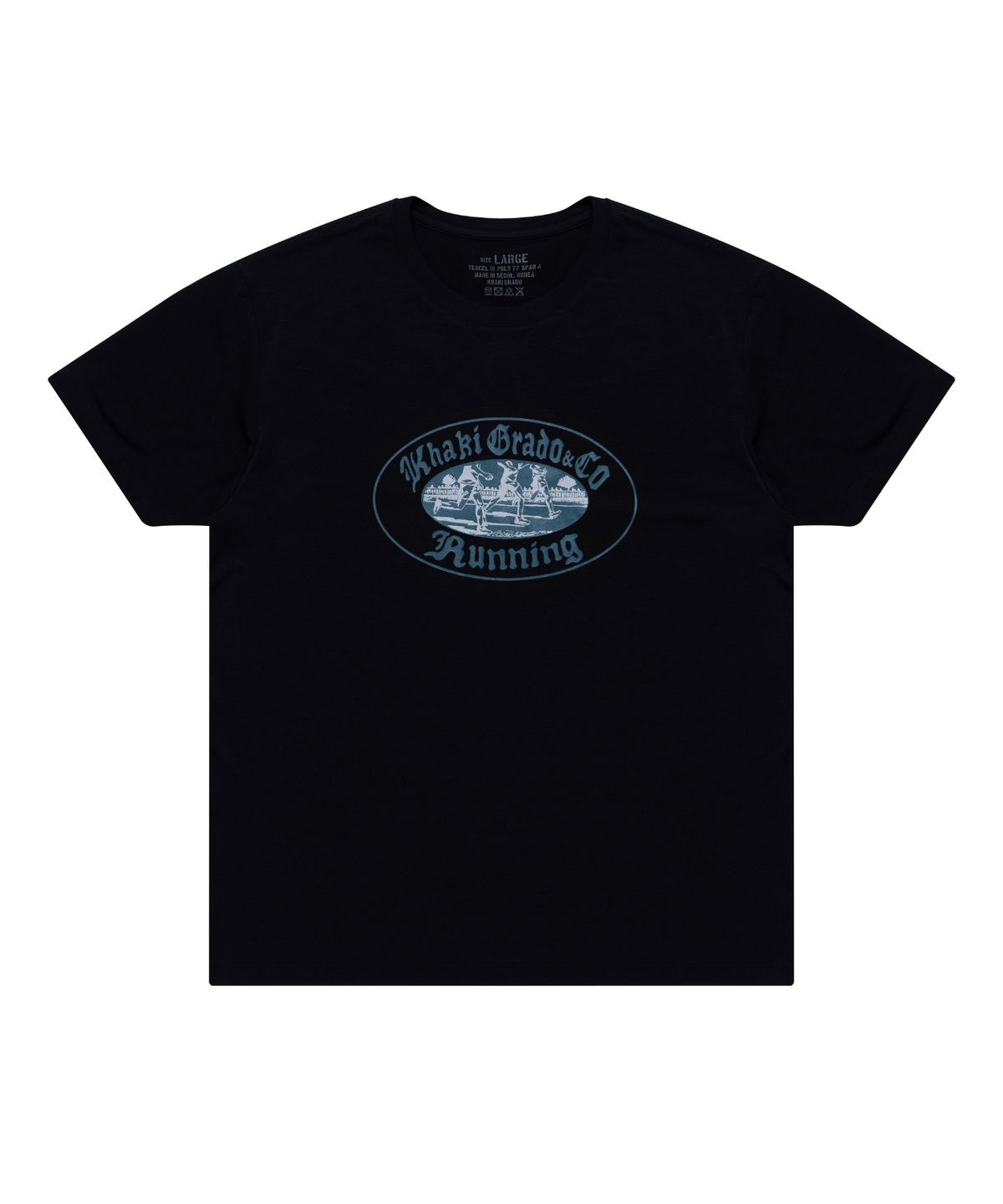카키그라도(KHAKI GRADO) 러닝클럽 스탠다드핏 반팔 티셔츠 (Black)
