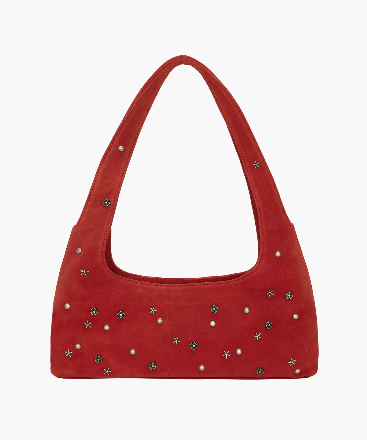 마지셔우드(MARGESHERWOOD) HALTER HOBO_red studded suede
