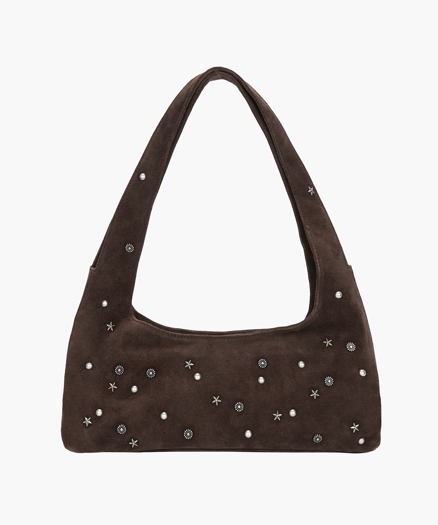 MUSINSA | MARGESHERWOOD HALTER HOBO_choco brown studded suede