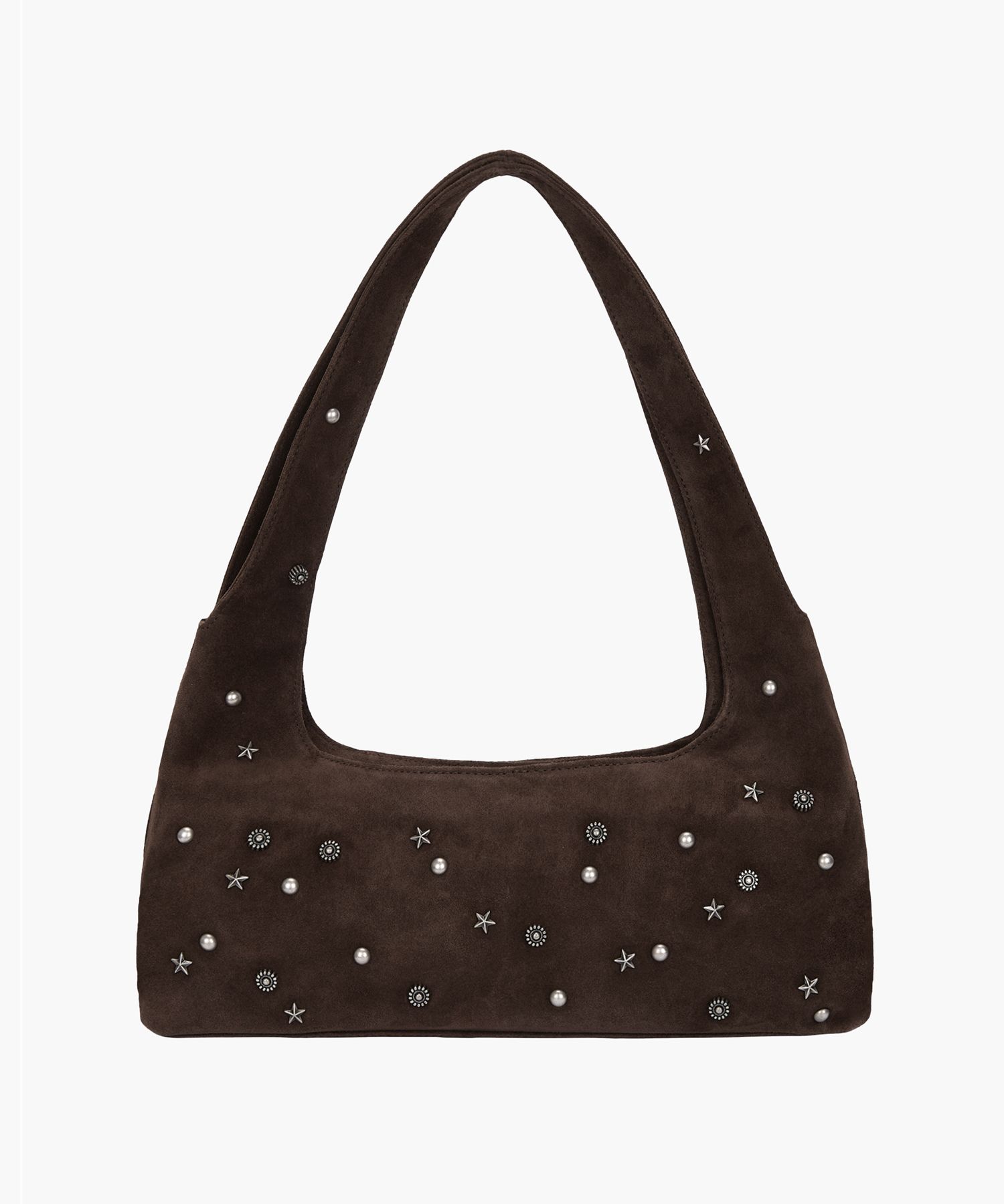 MUSINSA | MARGESHERWOOD HALTER HOBO_choco brown studded suede