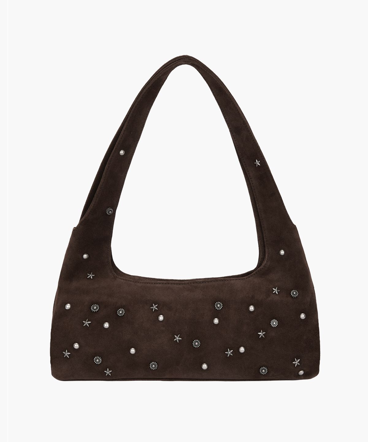 마지셔우드(MARGESHERWOOD) HALTER HOBO_choco brown studded suede