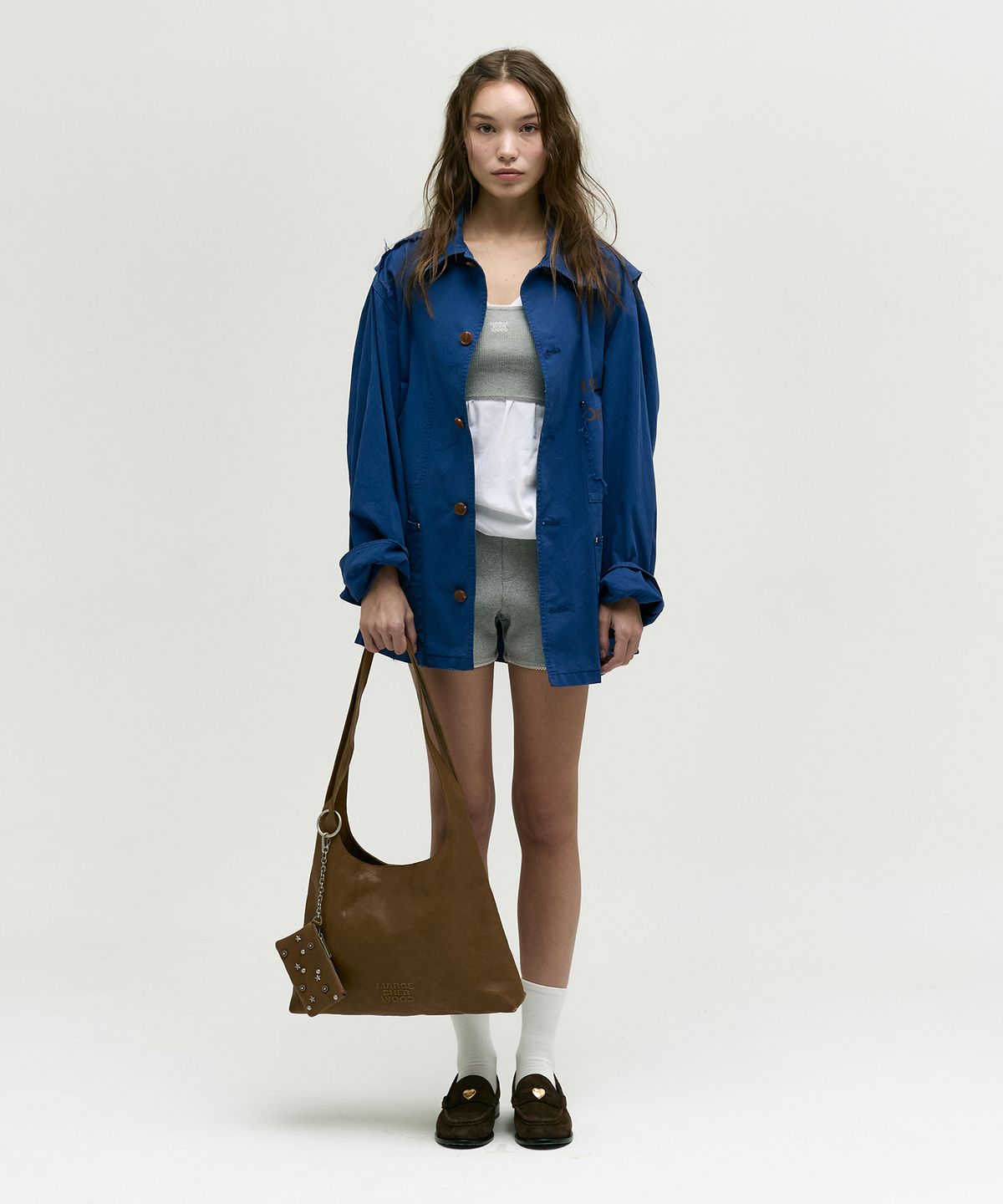 마지셔우드(MARGESHERWOOD) HALTER HOBO LARGE_vintage camel washed nappa