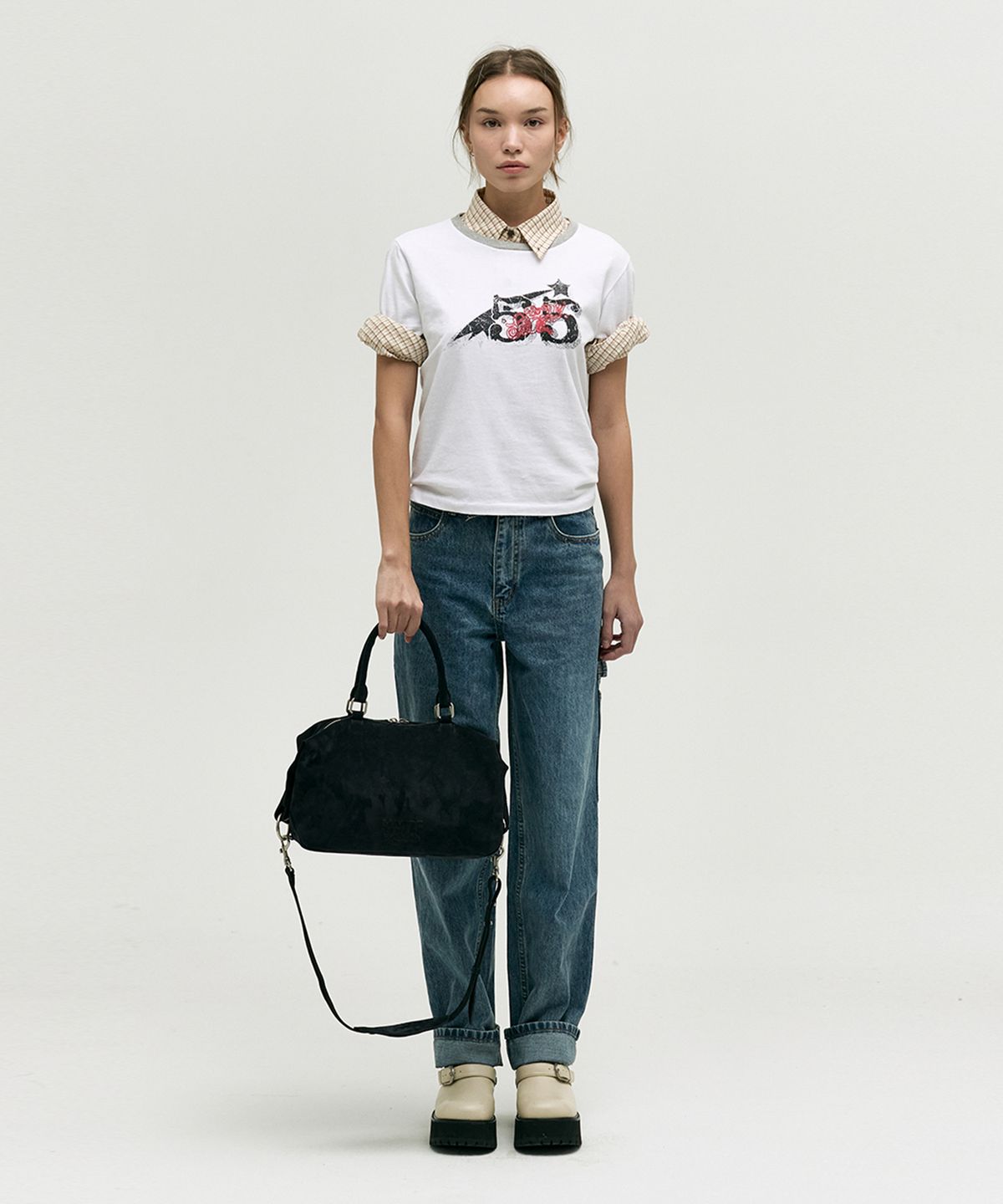 마지셔우드(MARGESHERWOOD) DUMPLING TOTE_black suede