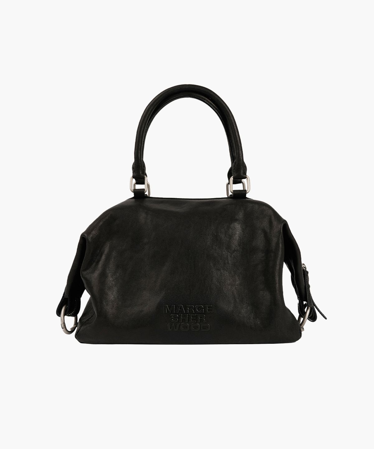 마지셔우드(MARGESHERWOOD) DUMPLING TOTE_black washed nappa