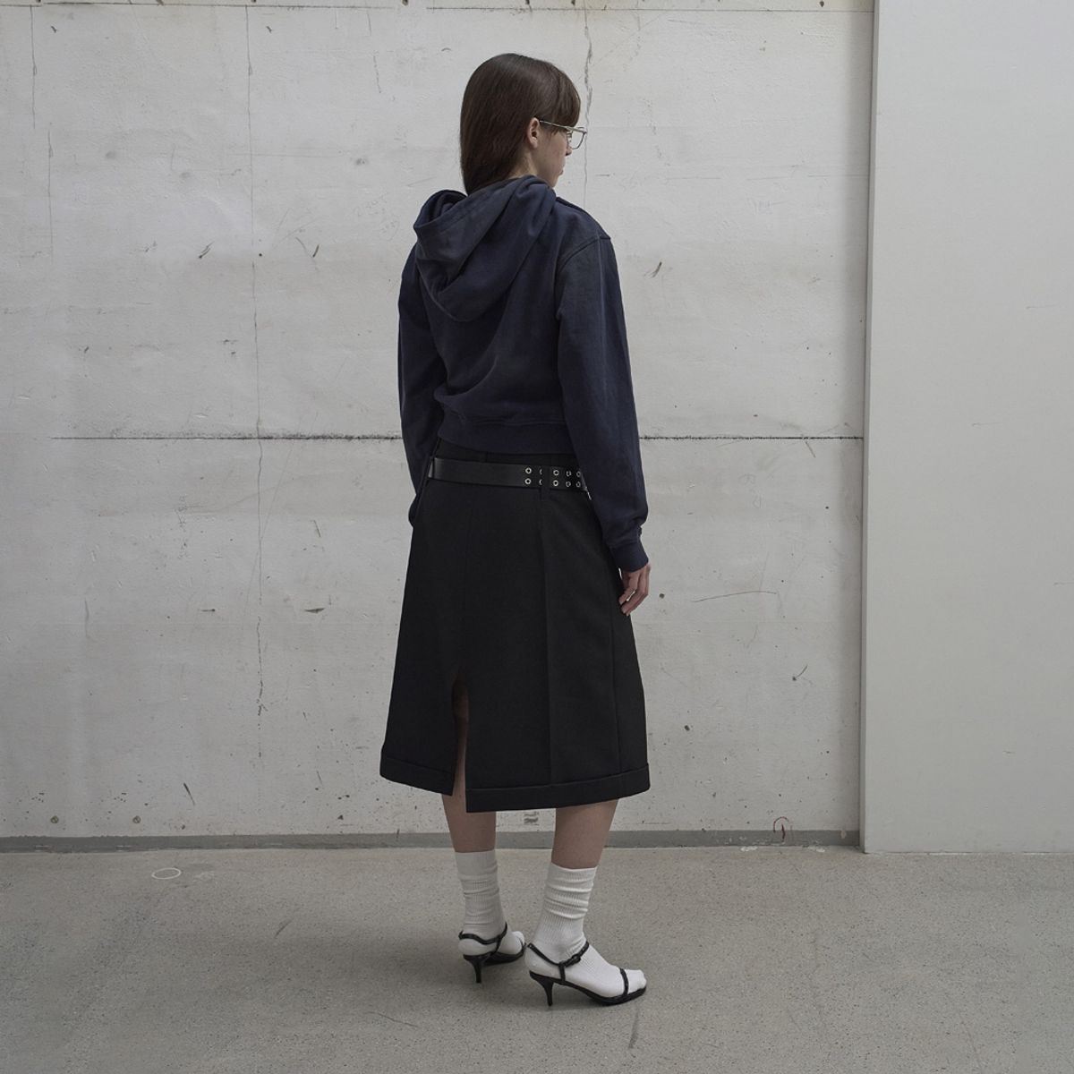 엘씨디씨티엠(LCDC™) WASHED SHIRRING HOODIE ZIP-UP (NAVY)