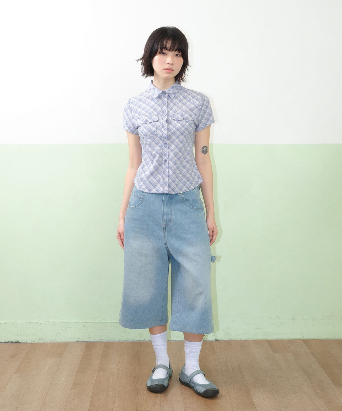 아메스 월드와이드(AMES-WORLDWIDE) DENIM CARPENTER PANTS LIGHT BLUE