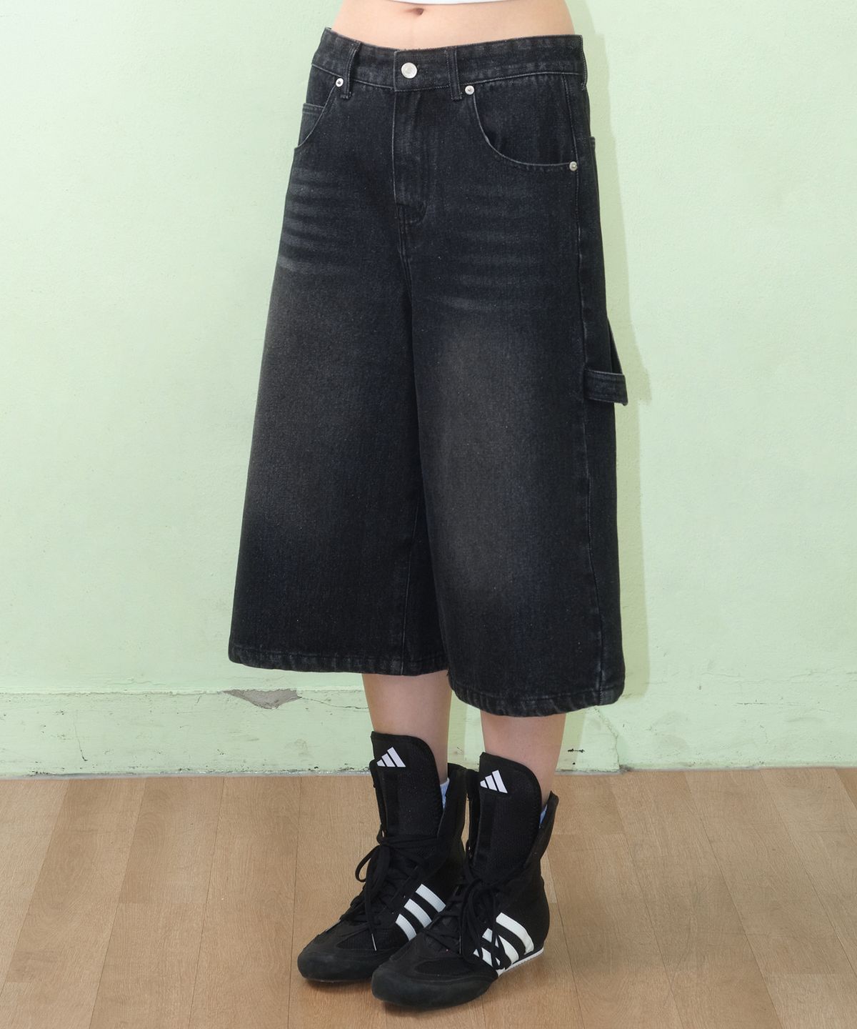 아메스 월드와이드(AMES-WORLDWIDE) DENIM CARPENTER PANTS BLACK