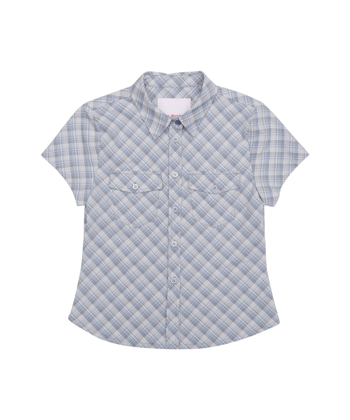 아메스 월드와이드(AMES-WORLDWIDE) CHECK SHORTSLEEVE SHIRTS BLUE