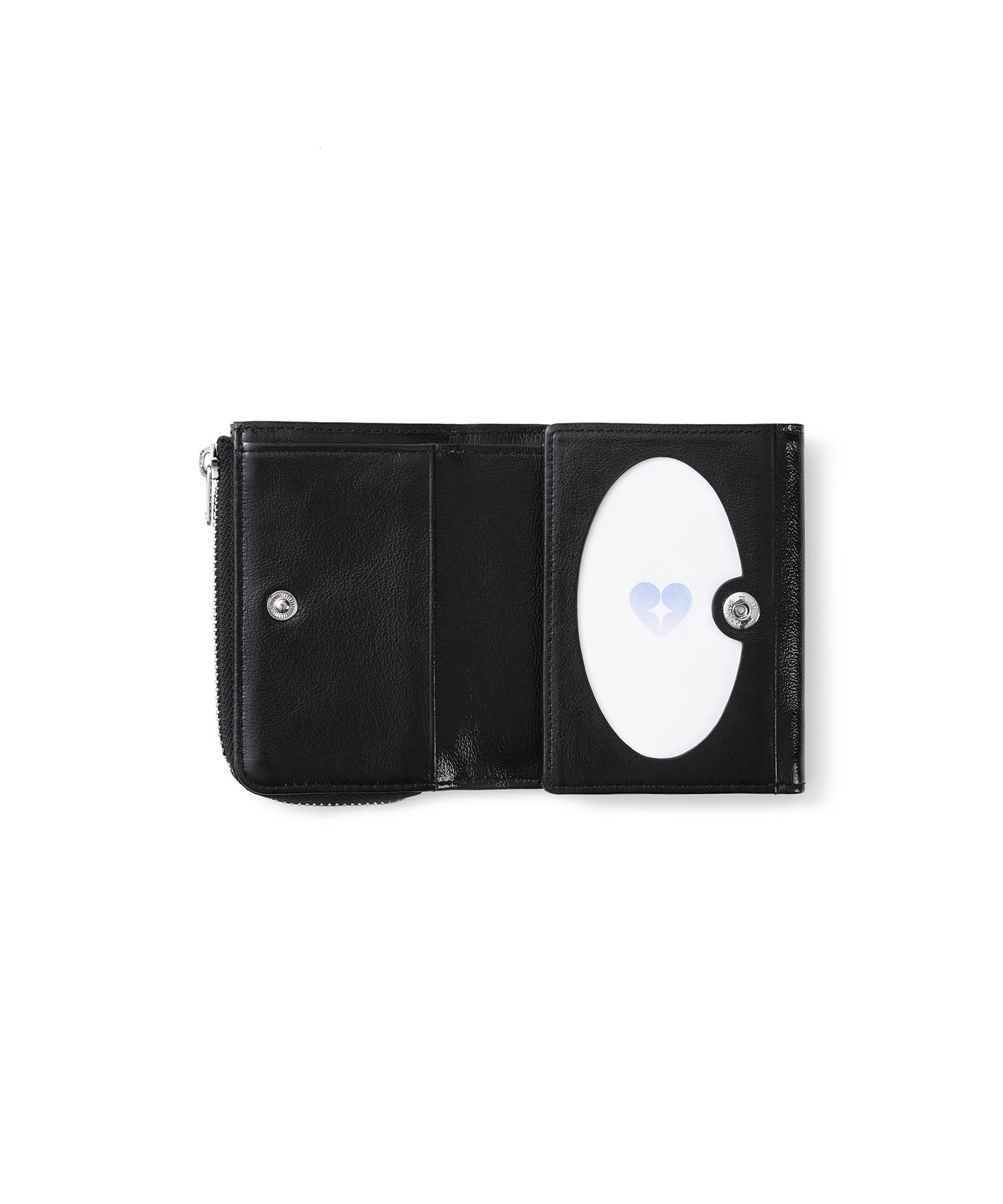 MUSINSA | fennec HEARTY ZIPPER WALLET - BLACK