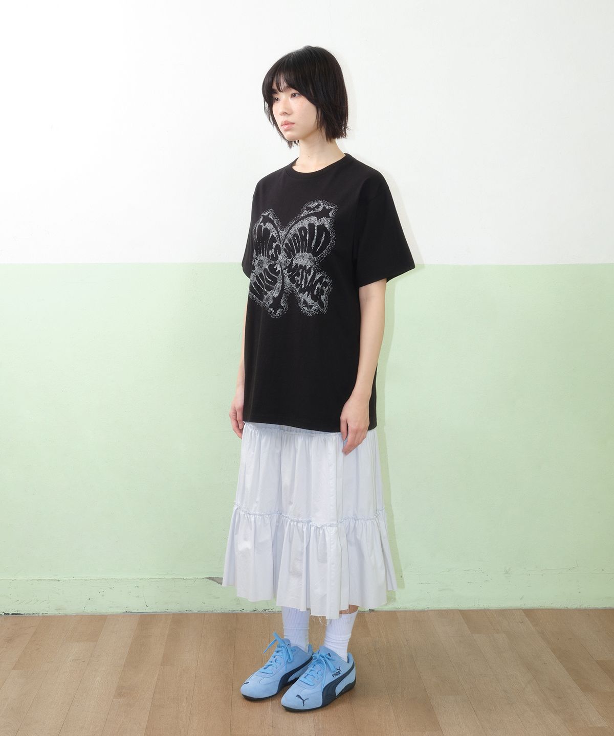 아메스 월드와이드(AMES-WORLDWIDE) CHARACTER SPRAY TEE BLACK