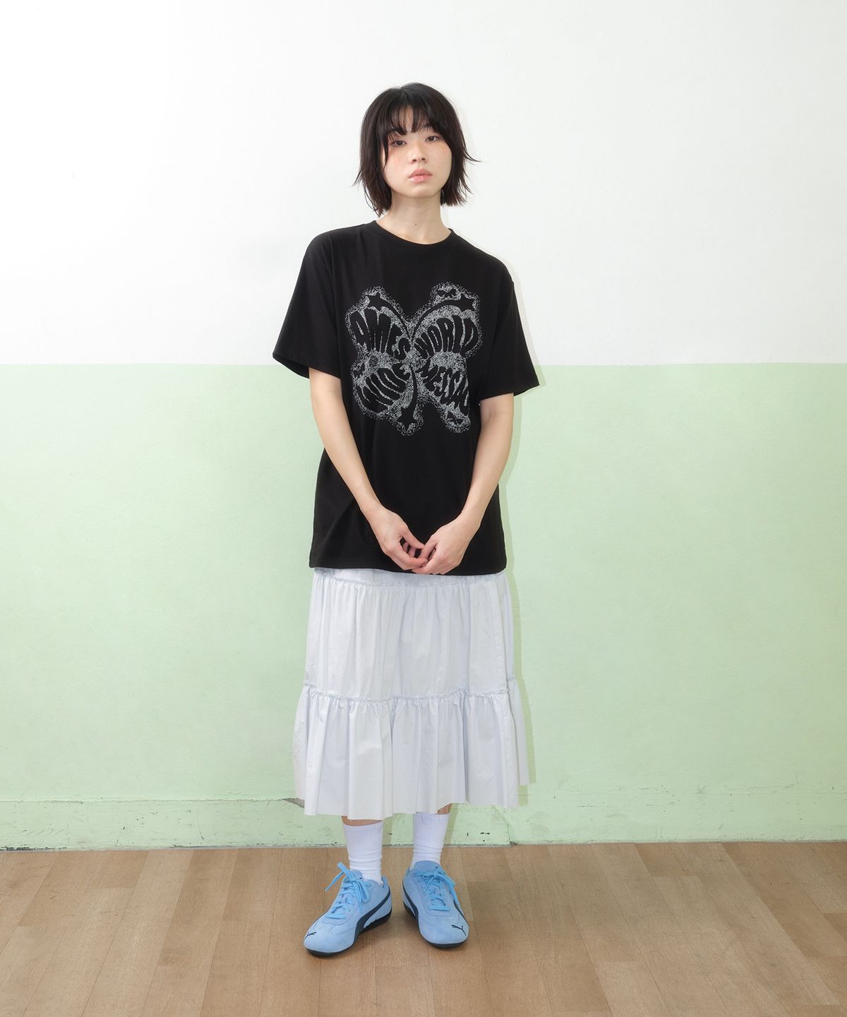 아메스 월드와이드(AMES-WORLDWIDE) CHARACTER SPRAY TEE BLACK