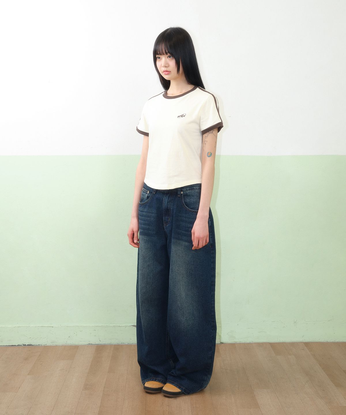 아메스 월드와이드(AMES-WORLDWIDE) A NUMBERING LINETAPE TEE CREAM