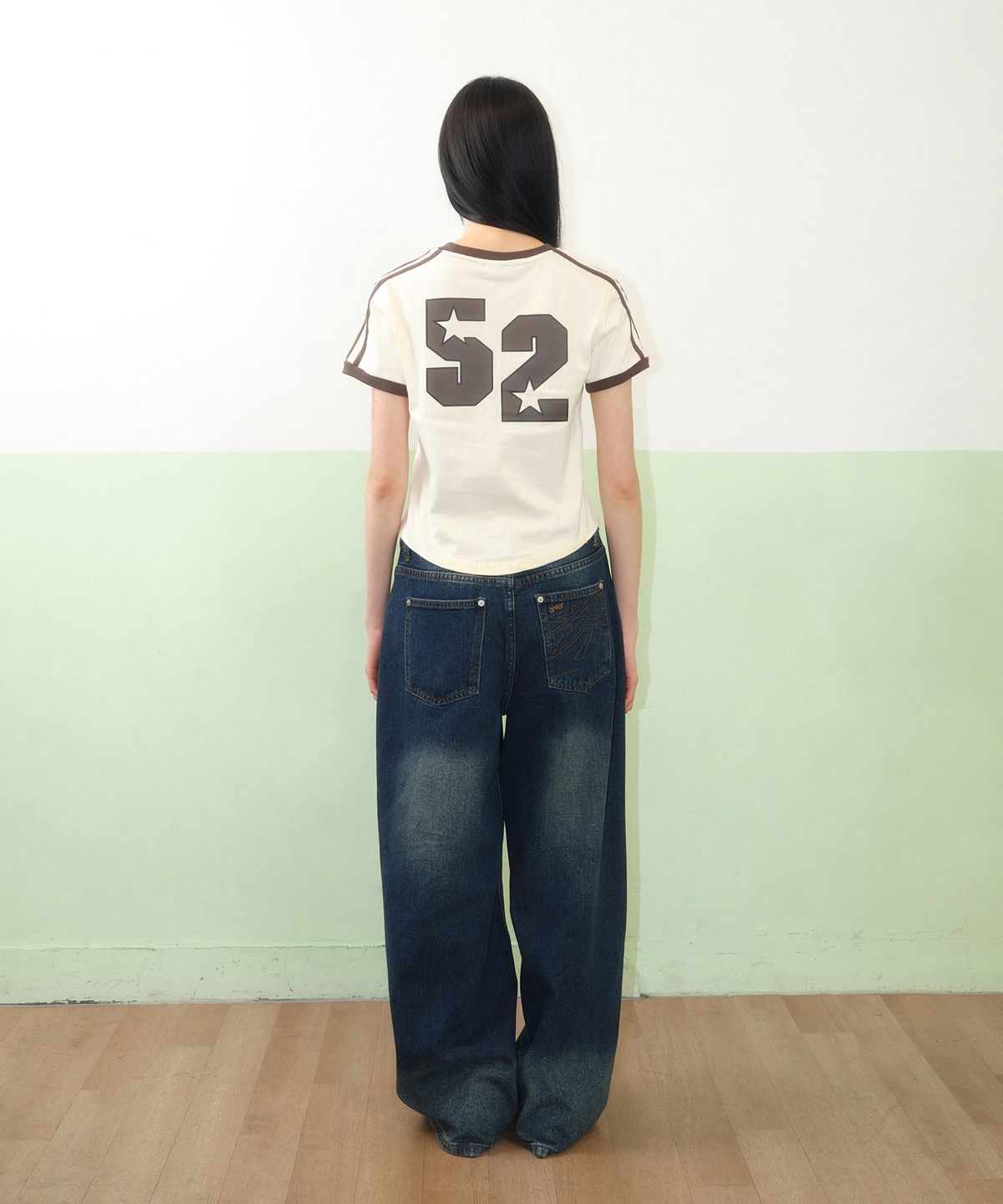 아메스 월드와이드(AMES-WORLDWIDE) A NUMBERING LINETAPE TEE CREAM