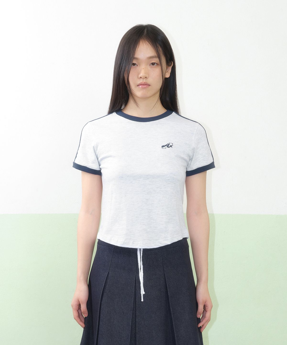 아메스 월드와이드(AMES-WORLDWIDE) A NUMBERING LINETAPE TEE GREY
