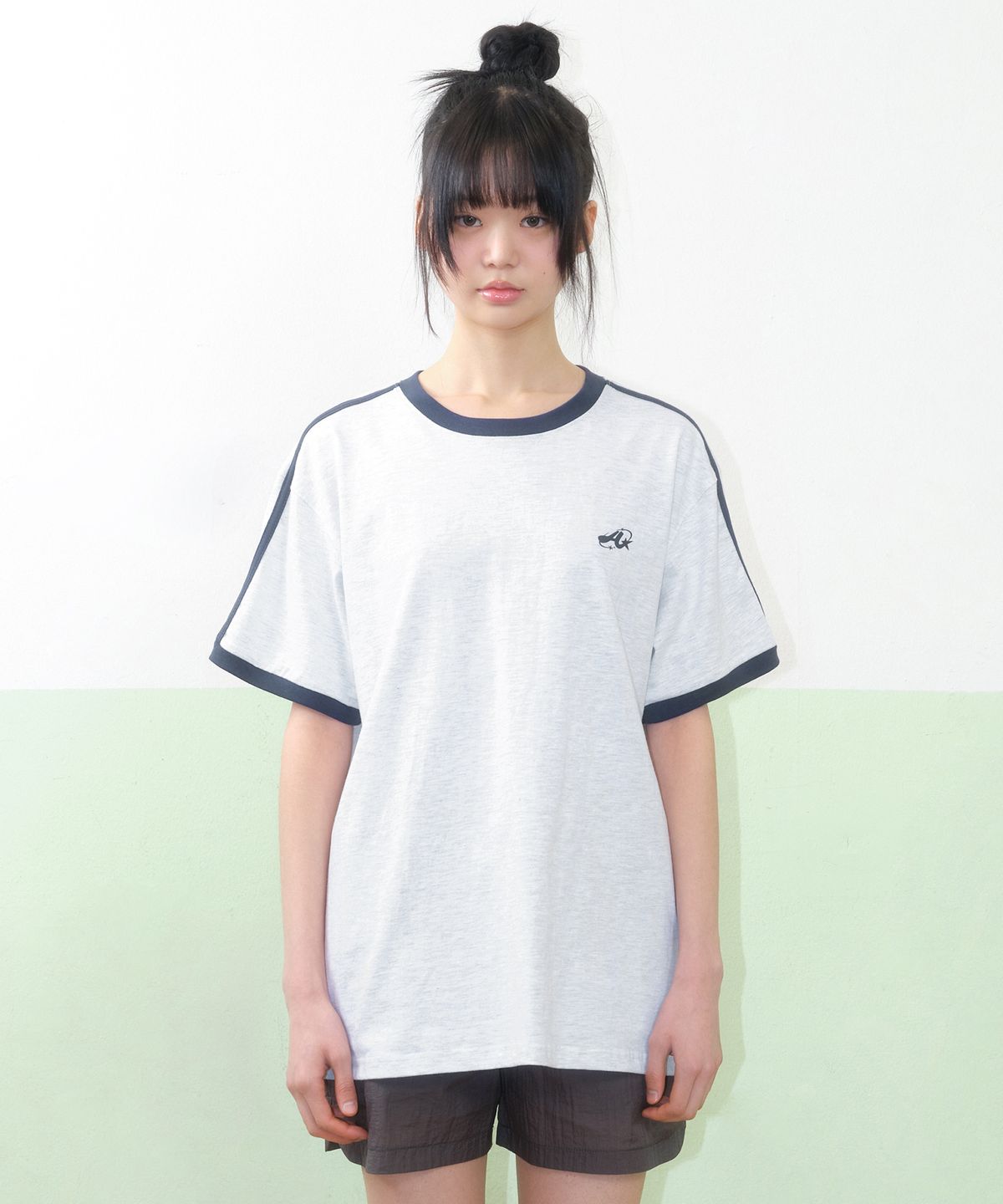 아메스 월드와이드(AMES-WORLDWIDE) A NUMBERING LINETAPE TEE GREY