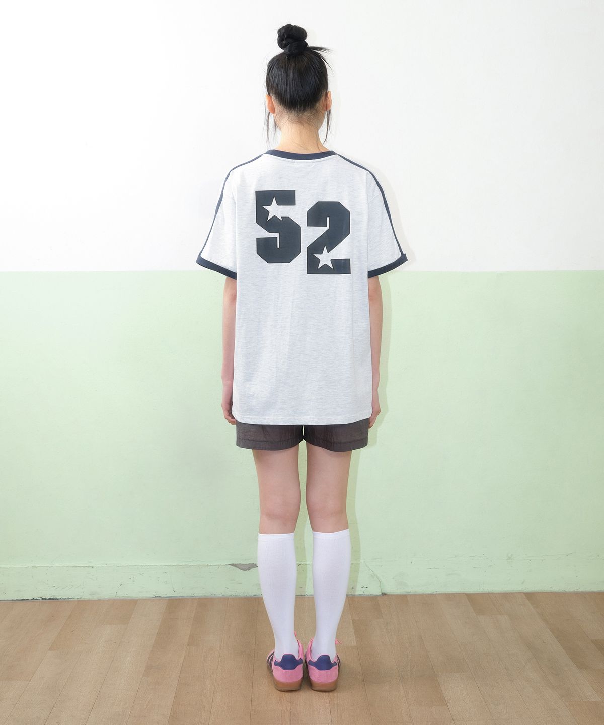 아메스 월드와이드(AMES-WORLDWIDE) A NUMBERING LINETAPE TEE GREY