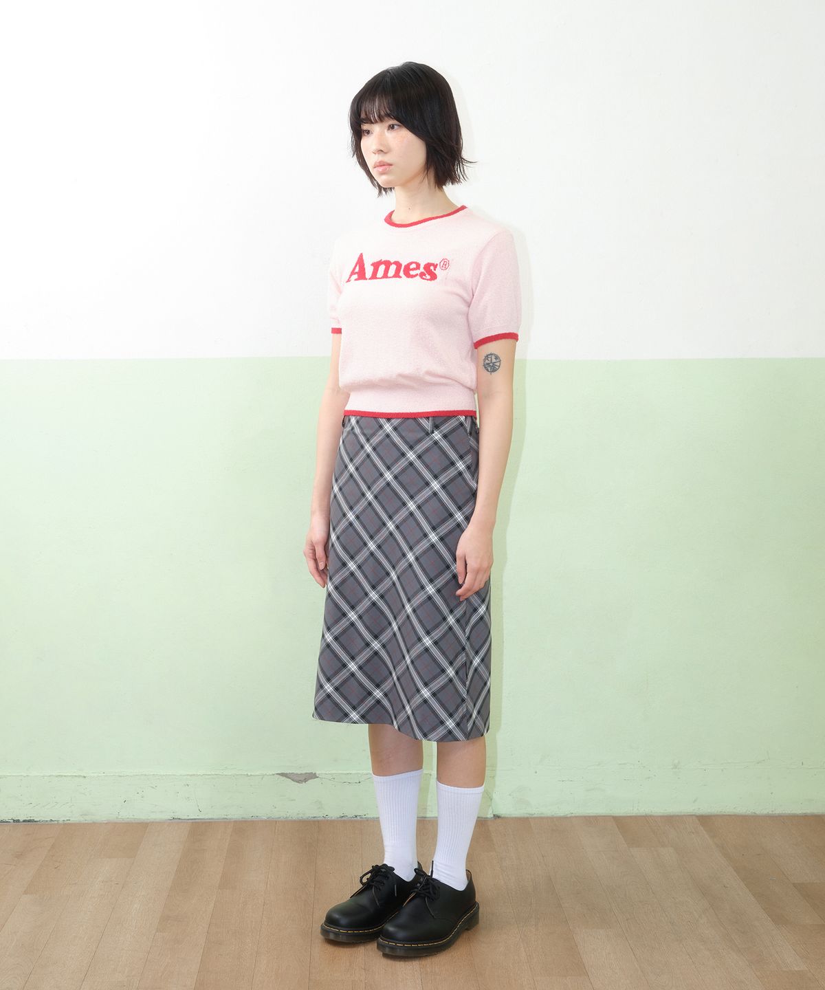아메스 월드와이드(AMES-WORLDWIDE) BASIC LOGO KNIT PINK