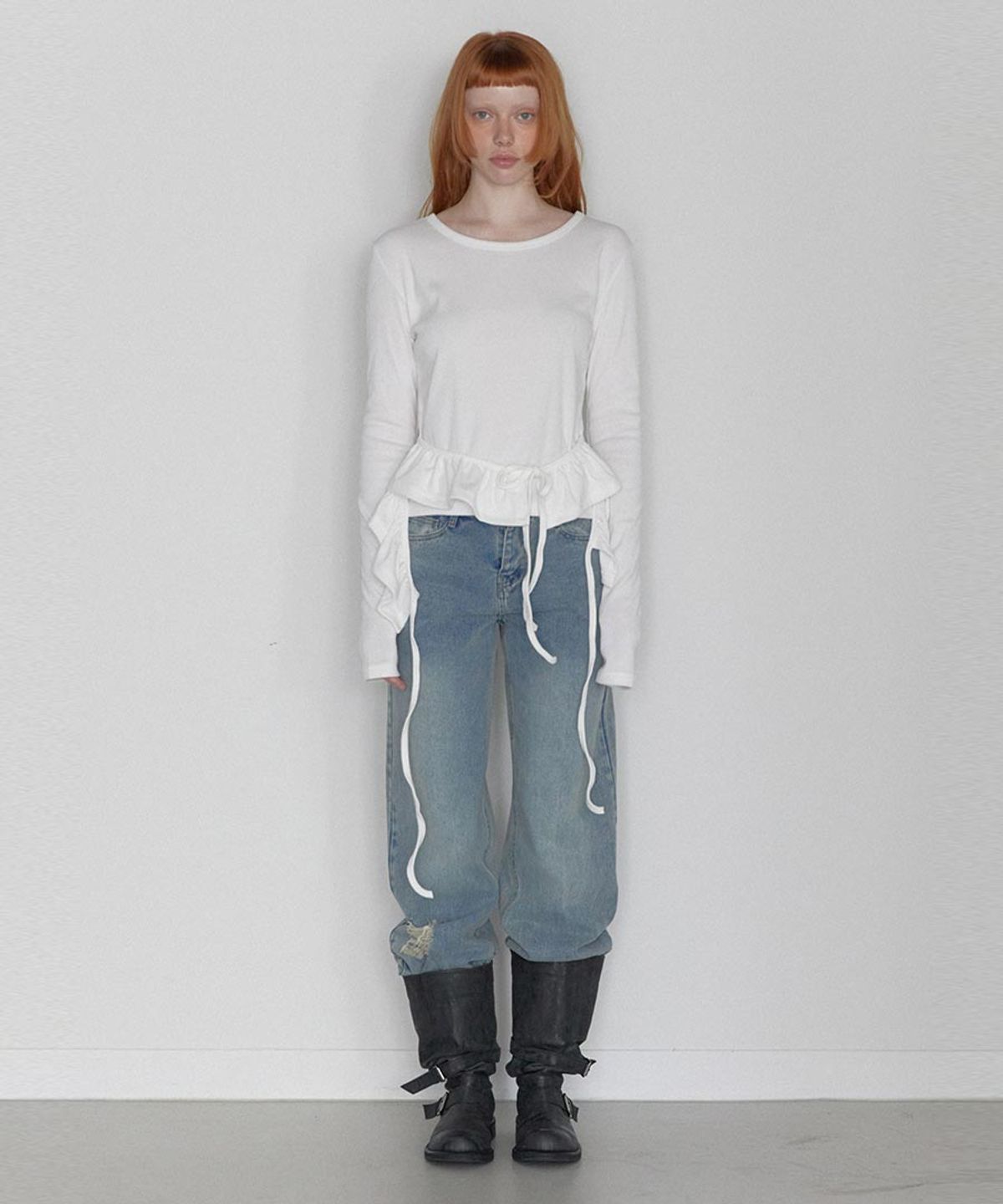 렌세(RENSE) Double Layered Long Sleeve White