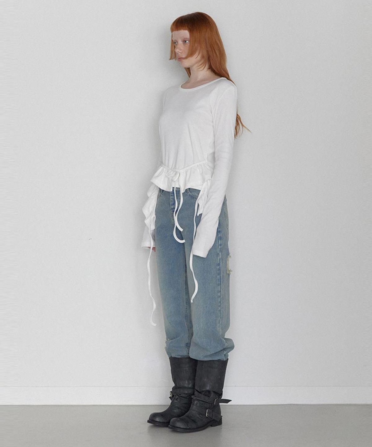 렌세(RENSE) Double Layered Long Sleeve White