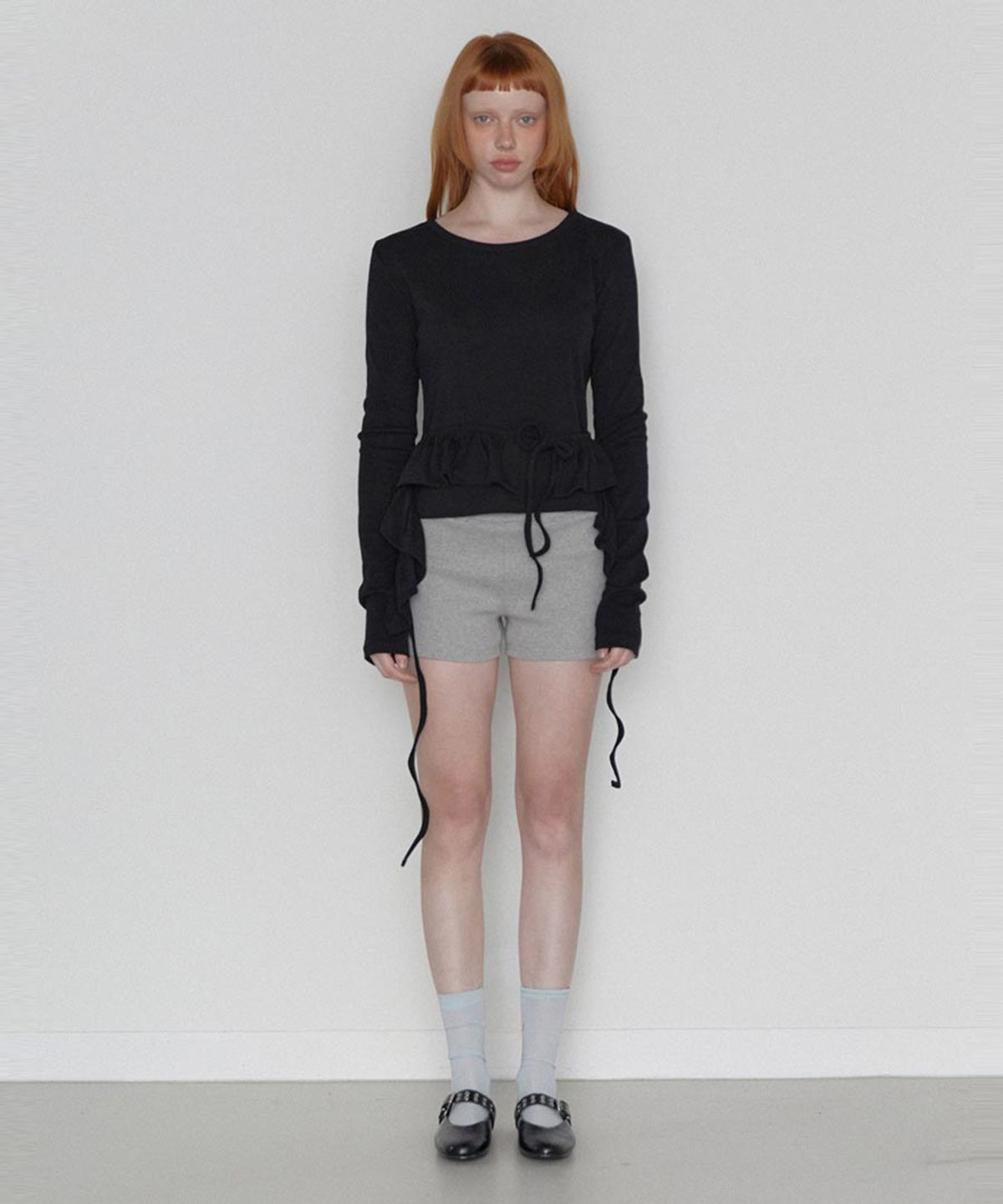 렌세(RENSE) Double Layered Long Sleeve Black
