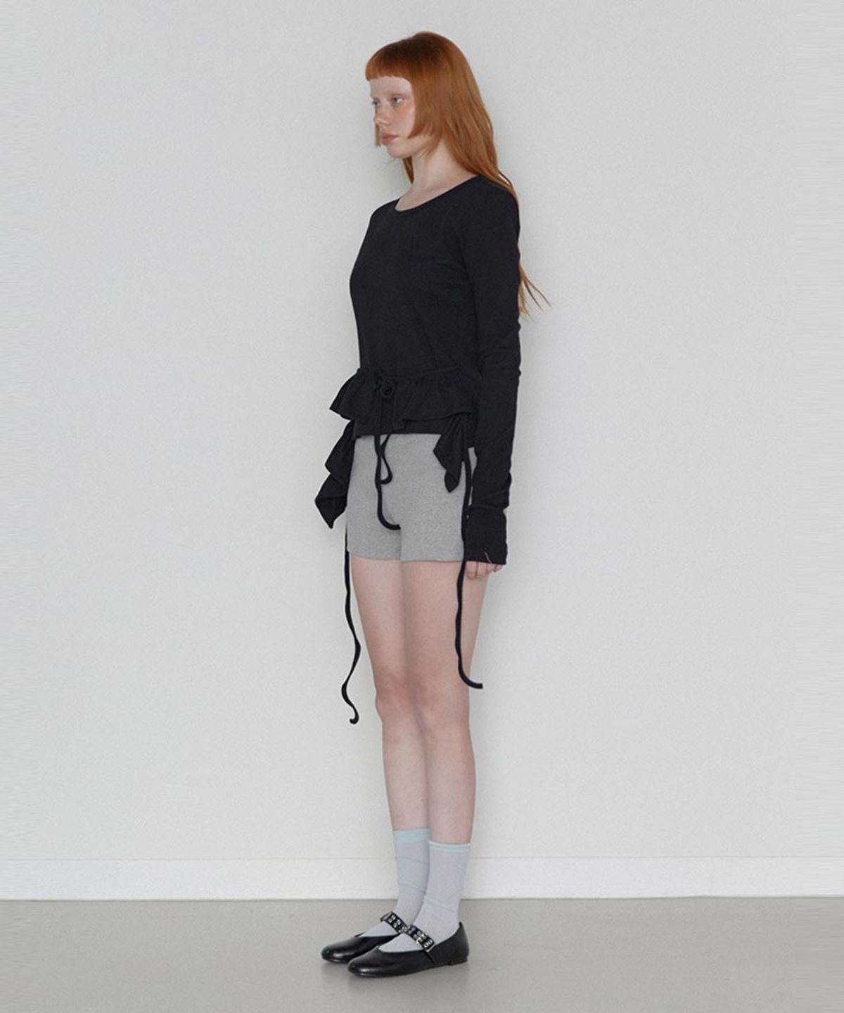 렌세(RENSE) Double Layered Long Sleeve Black