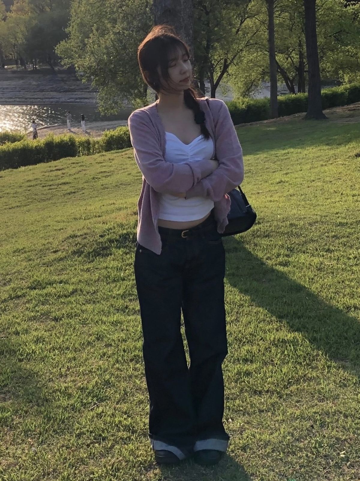 르니나(LENINA) SALENA wool v neck cardigan_POPCORN PINK