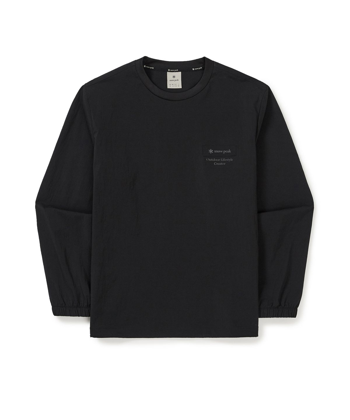 스노우피크 어패럴(SNOWPEAK APPAREL) 루트 우븐 패치 맨투맨 (S25MMRHT60) Black