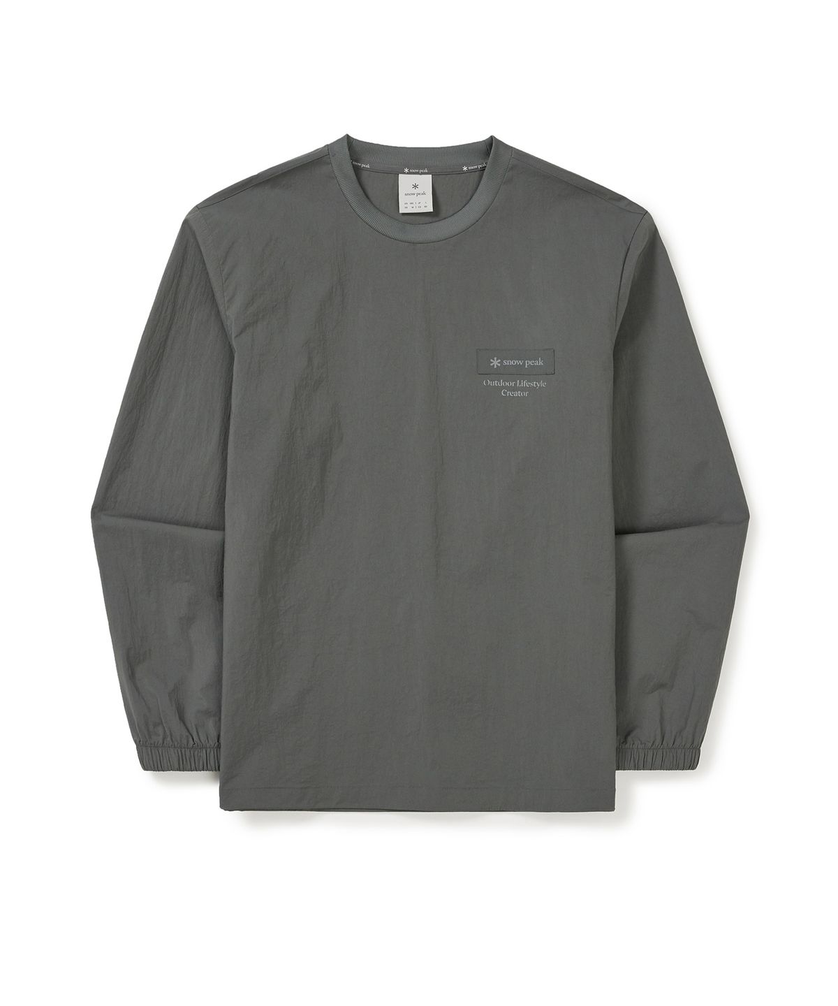 스노우피크 어패럴(SNOWPEAK APPAREL) 루트 우븐 패치 맨투맨 (S25MMRHT60) Dark Gray
