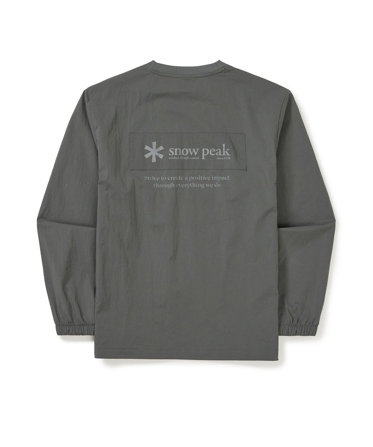 스노우피크 어패럴(SNOWPEAK APPAREL) 루트 우븐 패치 맨투맨 (S25MMRHT60) Dark Gray