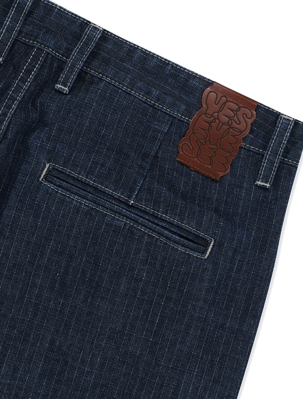 예스아이씨(YESEYESEE) Two Tucked Ripstop Denim Pants Dark Indigo