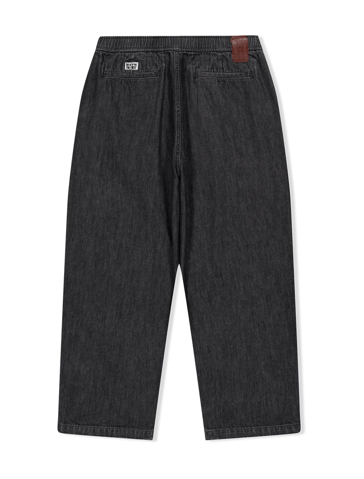 예스아이씨(YESEYESEE) Adjustable X-Hook Easy Denim Pants Black