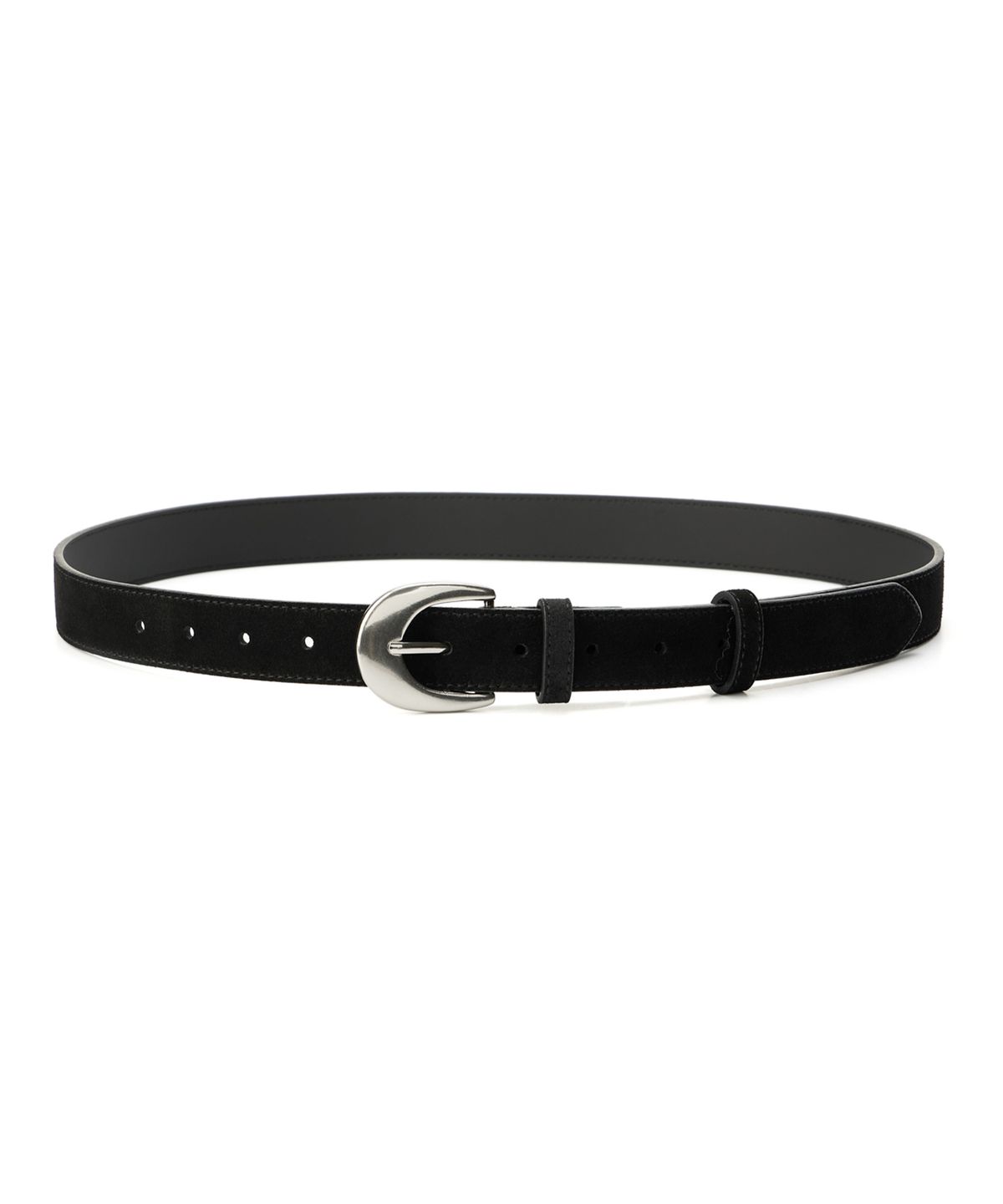 기철(KICHUL) Minimal Suede leather belt (black)