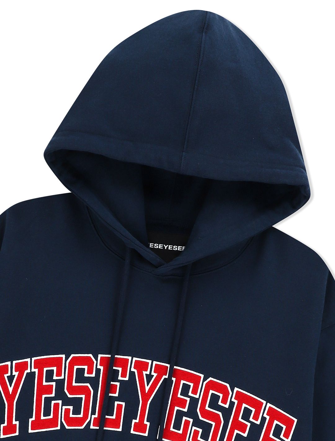 MUSINSA | YESEYESEE [25SS] Arch Logo Hoodie Navy