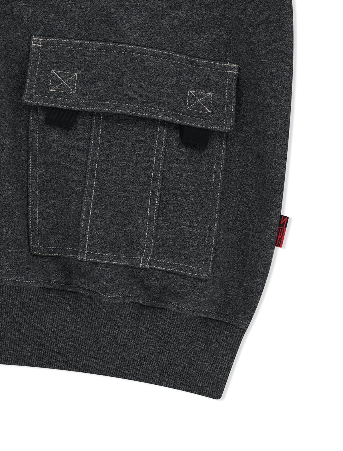 예스아이씨(YESEYESEE) Y.E.S Stitch Pocket Zip up Hoodie Charcoal