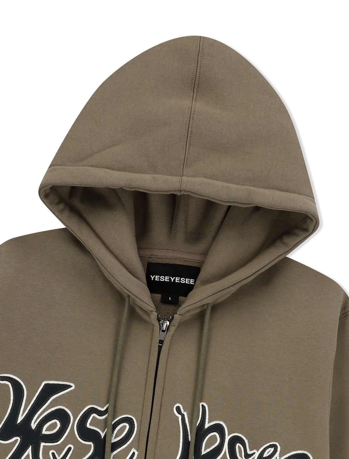 예스아이씨(YESEYESEE) Y.E.S Snail Logo Zip-up Hoodie Khaki