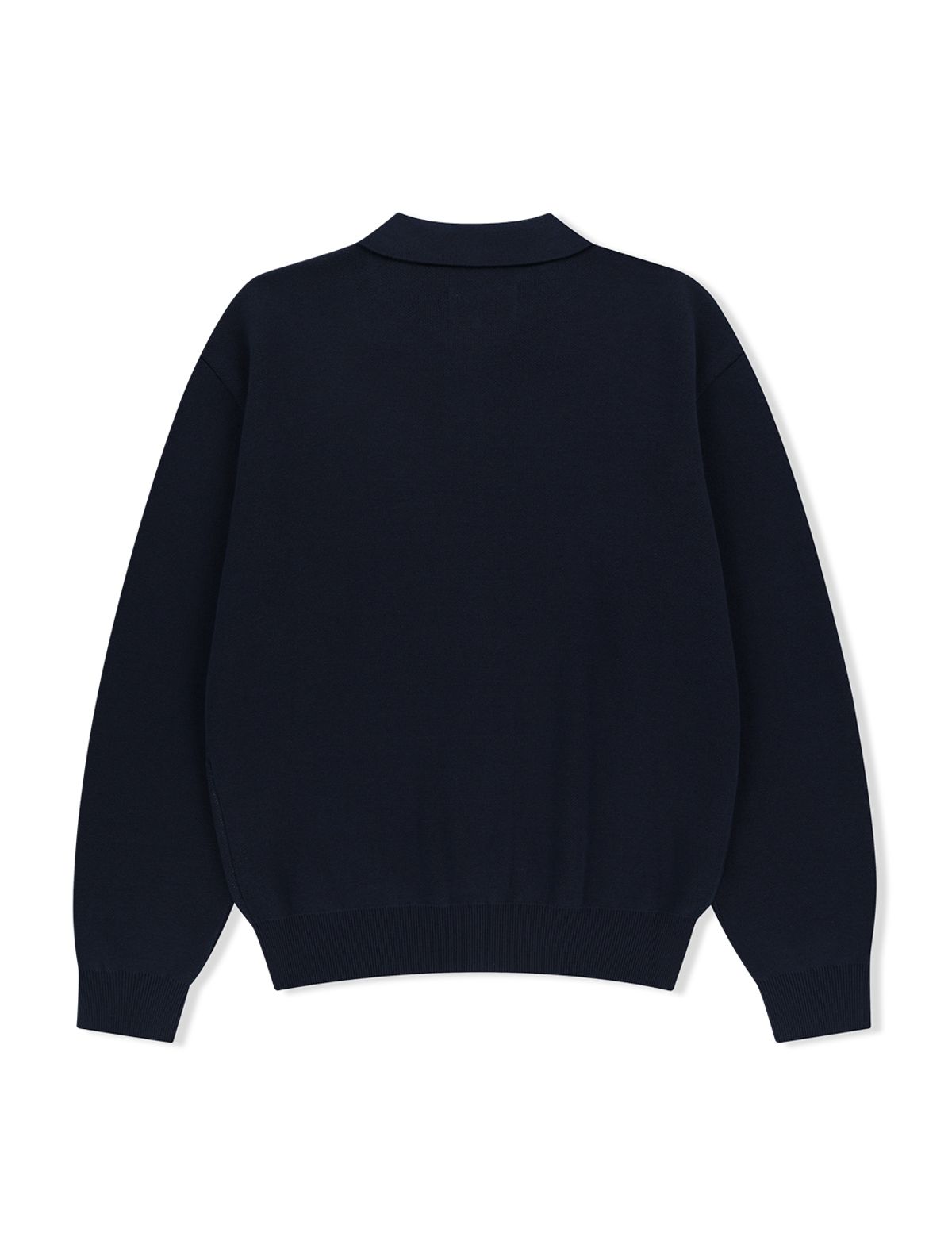 예스아이씨(YESEYESEE) Knit Zip Up Polo Cardigan Navy