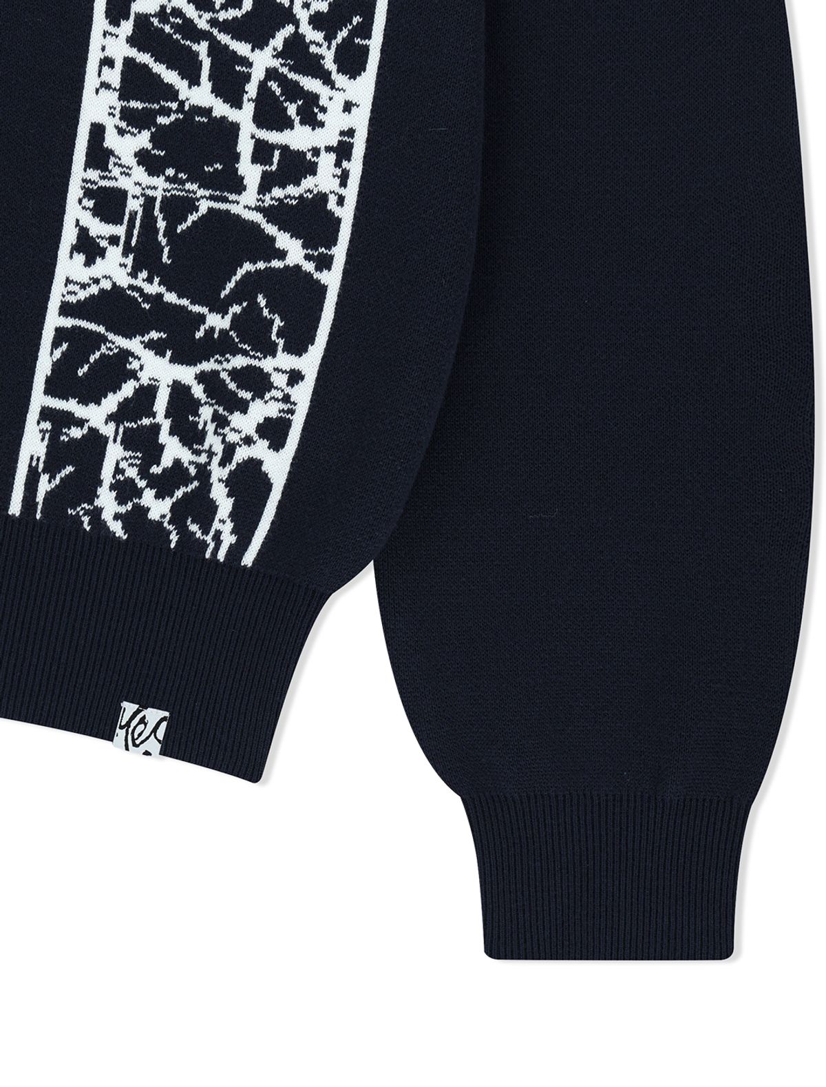 예스아이씨(YESEYESEE) Knit Zip Up Polo Cardigan Navy