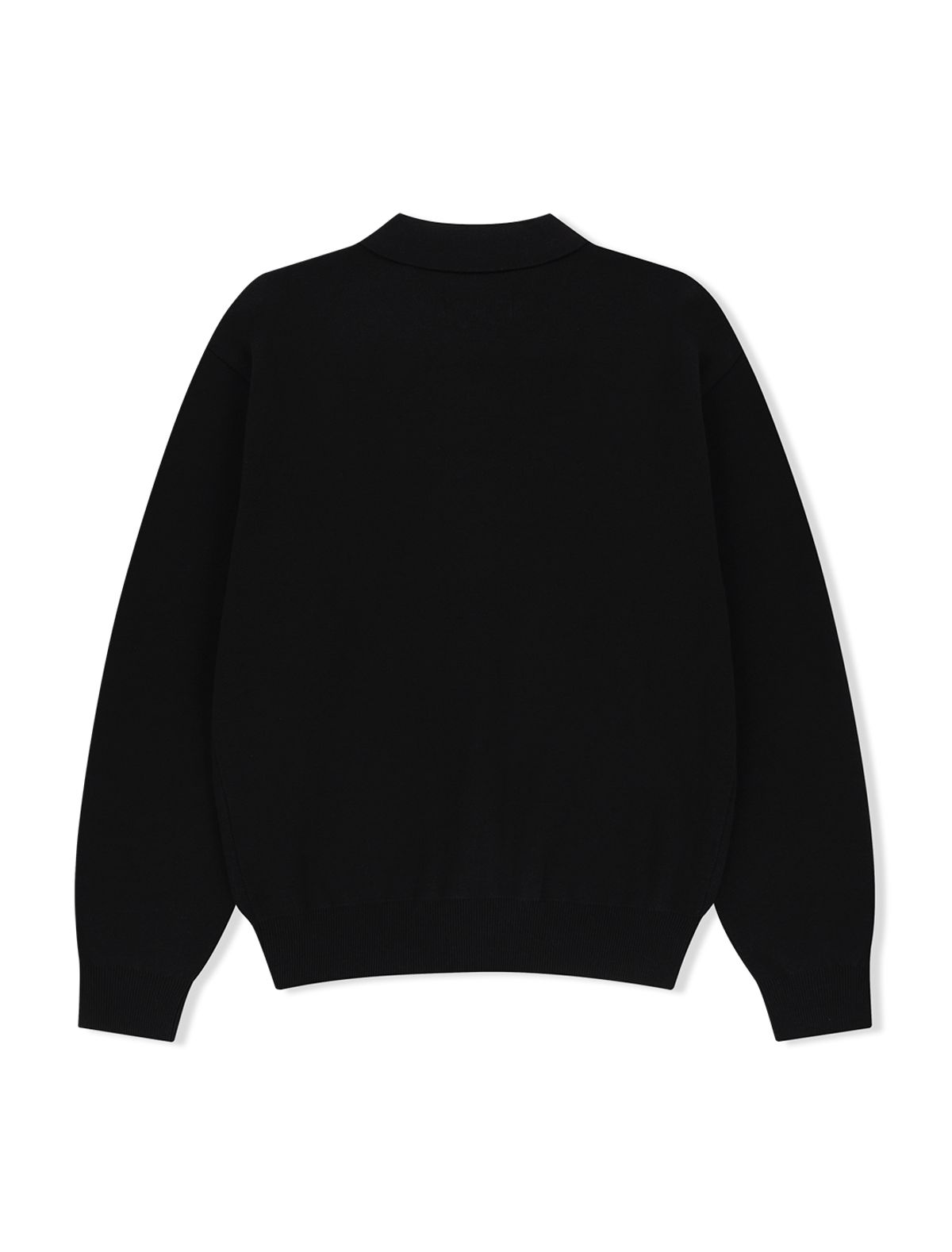 예스아이씨(YESEYESEE) Knit Zip Up Polo Cardigan Black