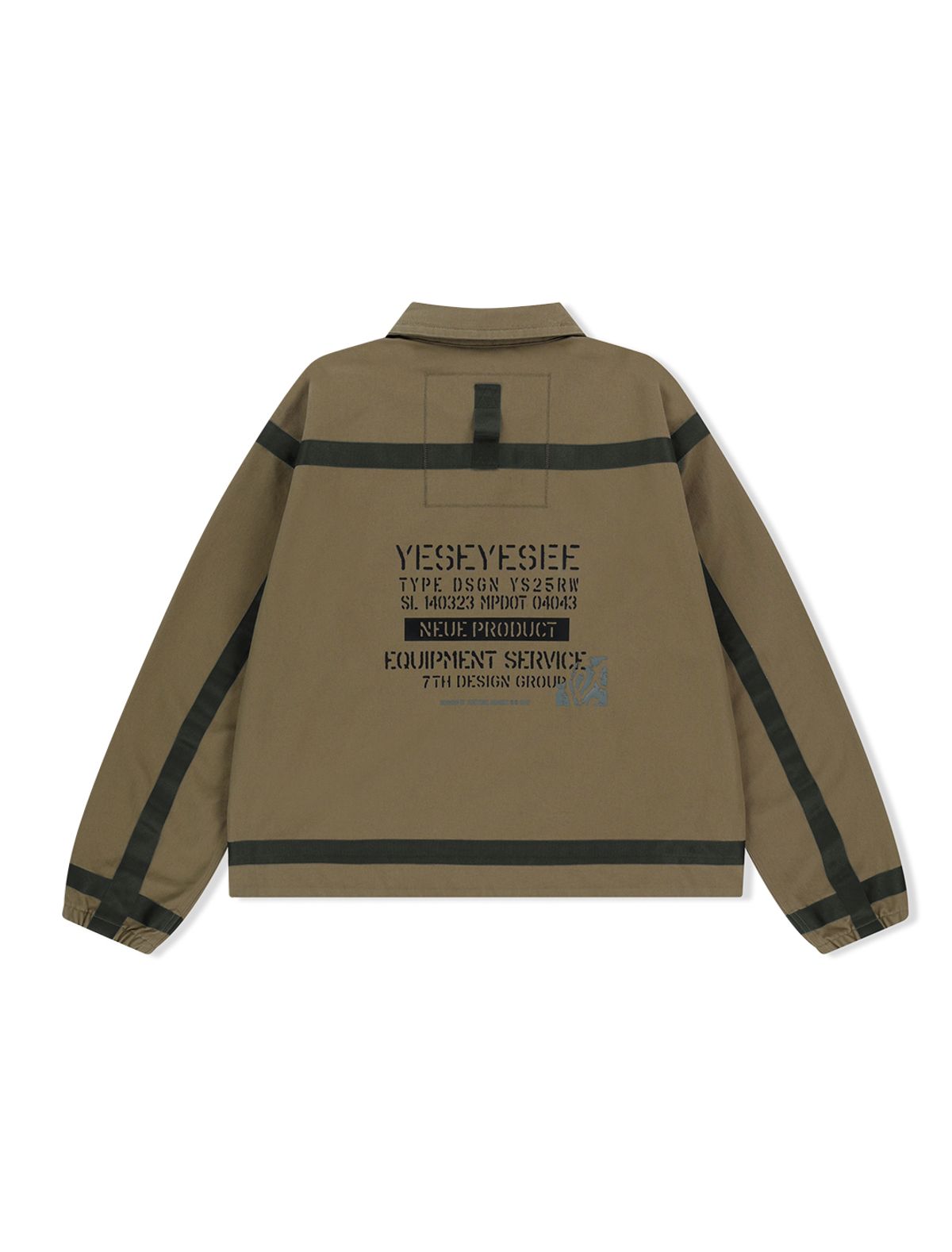 예스아이씨(YESEYESEE) Tape Detail Canvas Jacket Khaki