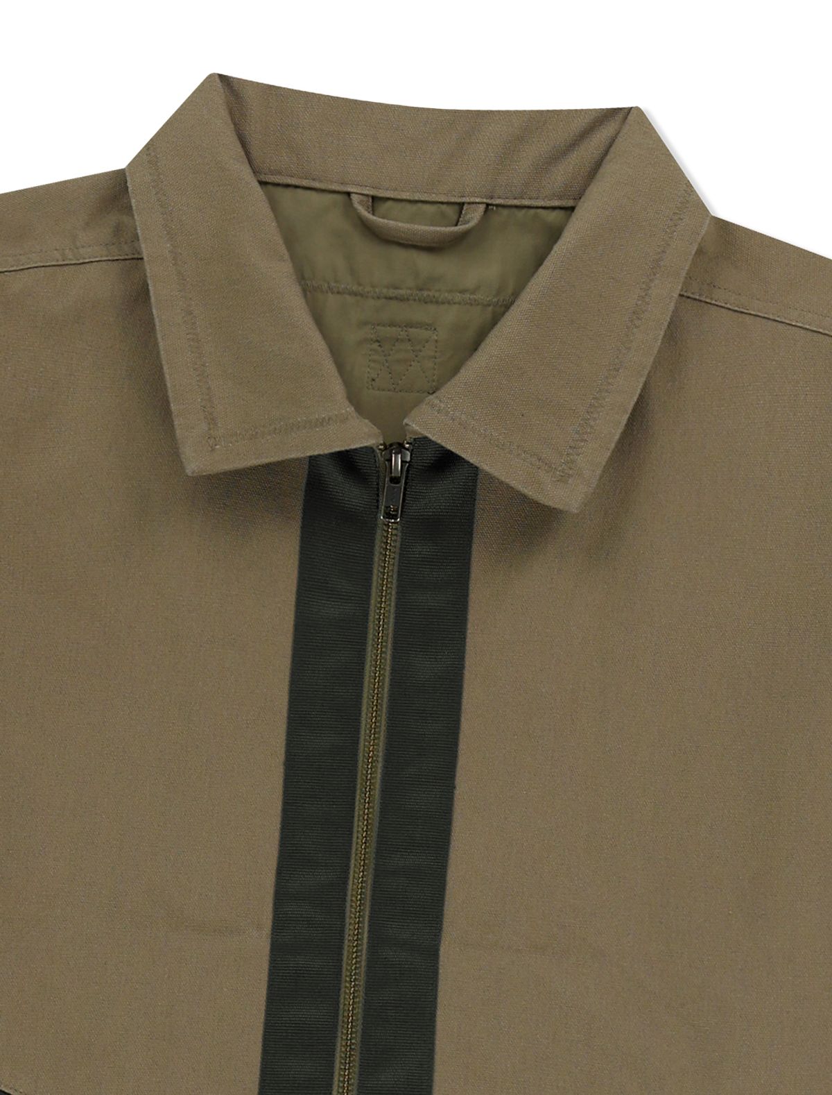 예스아이씨(YESEYESEE) Tape Detail Canvas Jacket Khaki