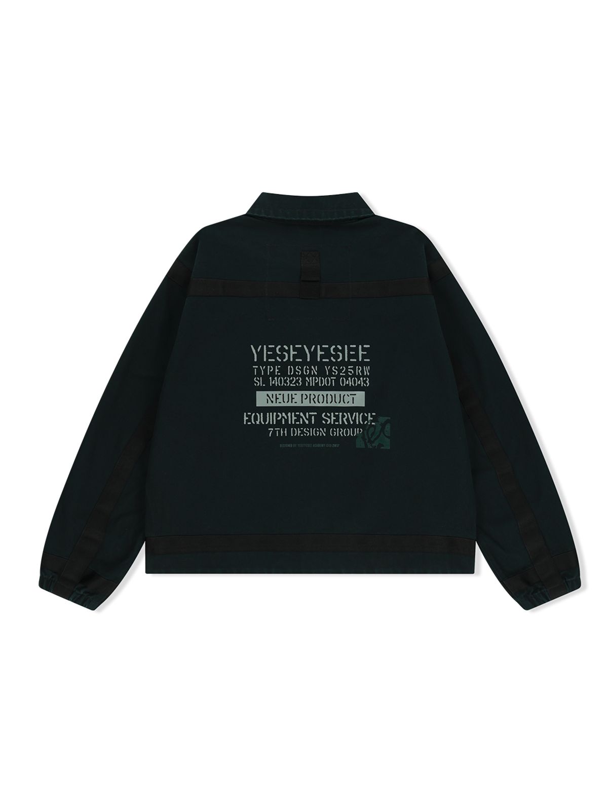 예스아이씨(YESEYESEE) Tape Detail Canvas Jacket Black