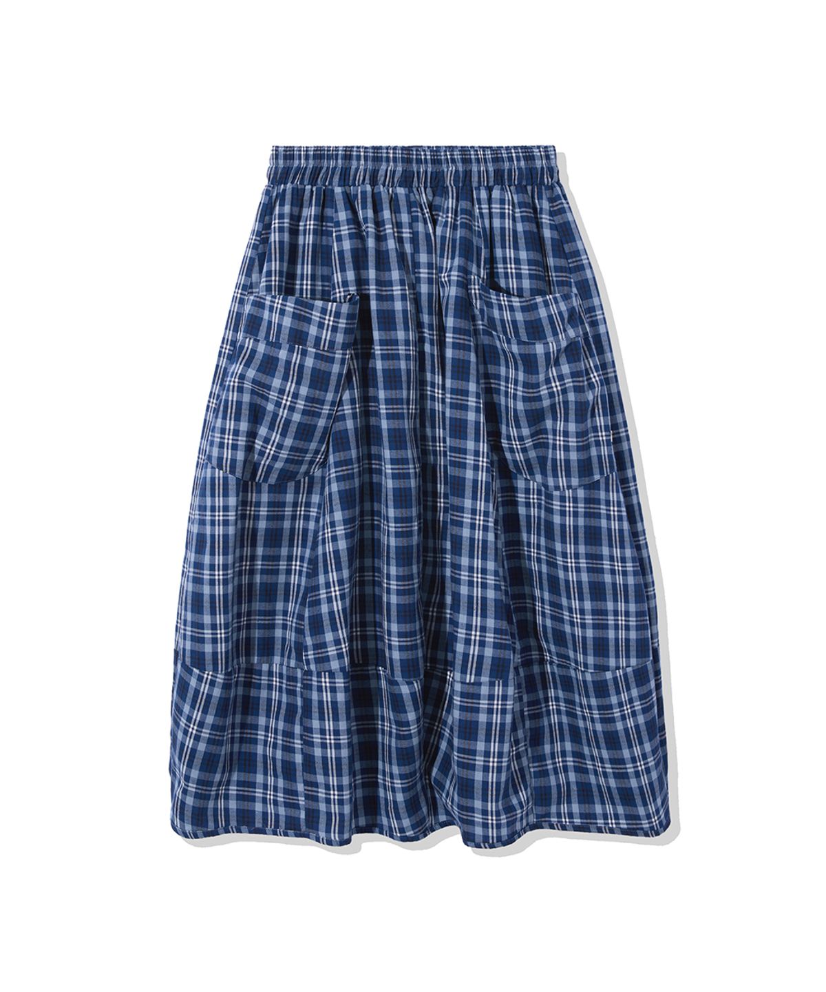 렌세(RENSE) Pumpkin Banding Skirt Blue check