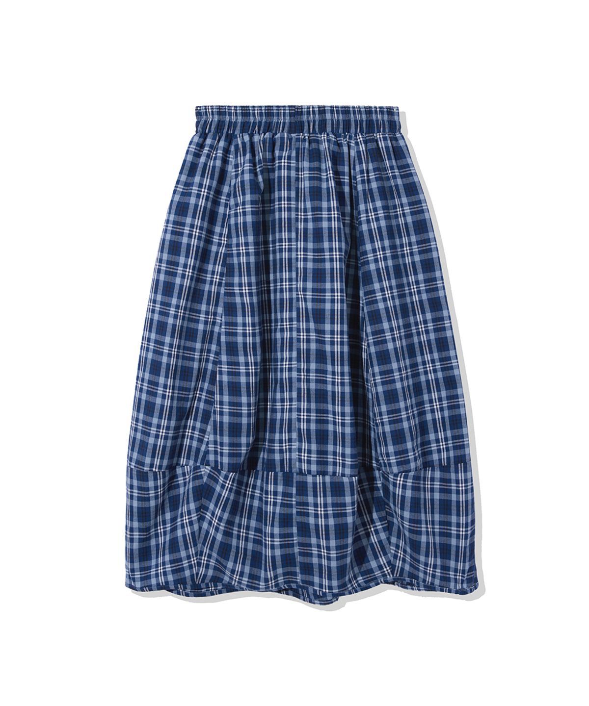 렌세(RENSE) Pumpkin Banding Skirt Blue check