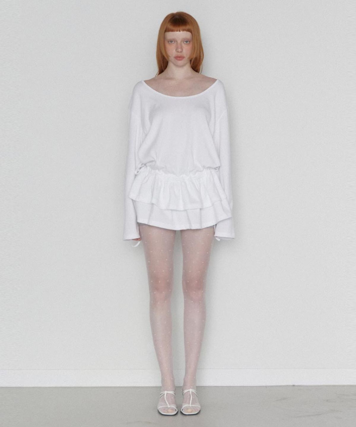 렌세(RENSE) Frill Layered Long Sleeve White