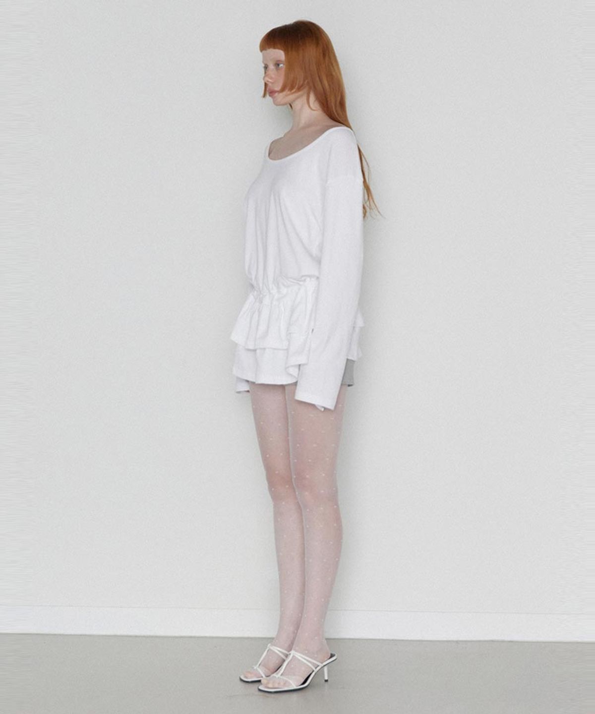 렌세(RENSE) Frill Layered Long Sleeve White