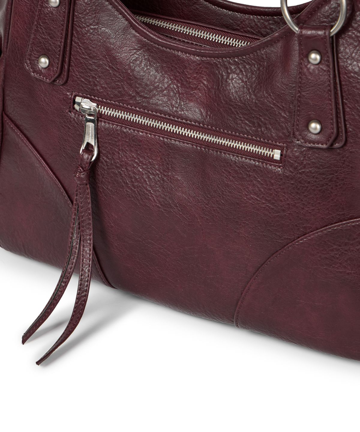 이우가마카라스(IUGAMAKARAS) Studded Leather Shoulder Bag (Burgundy)