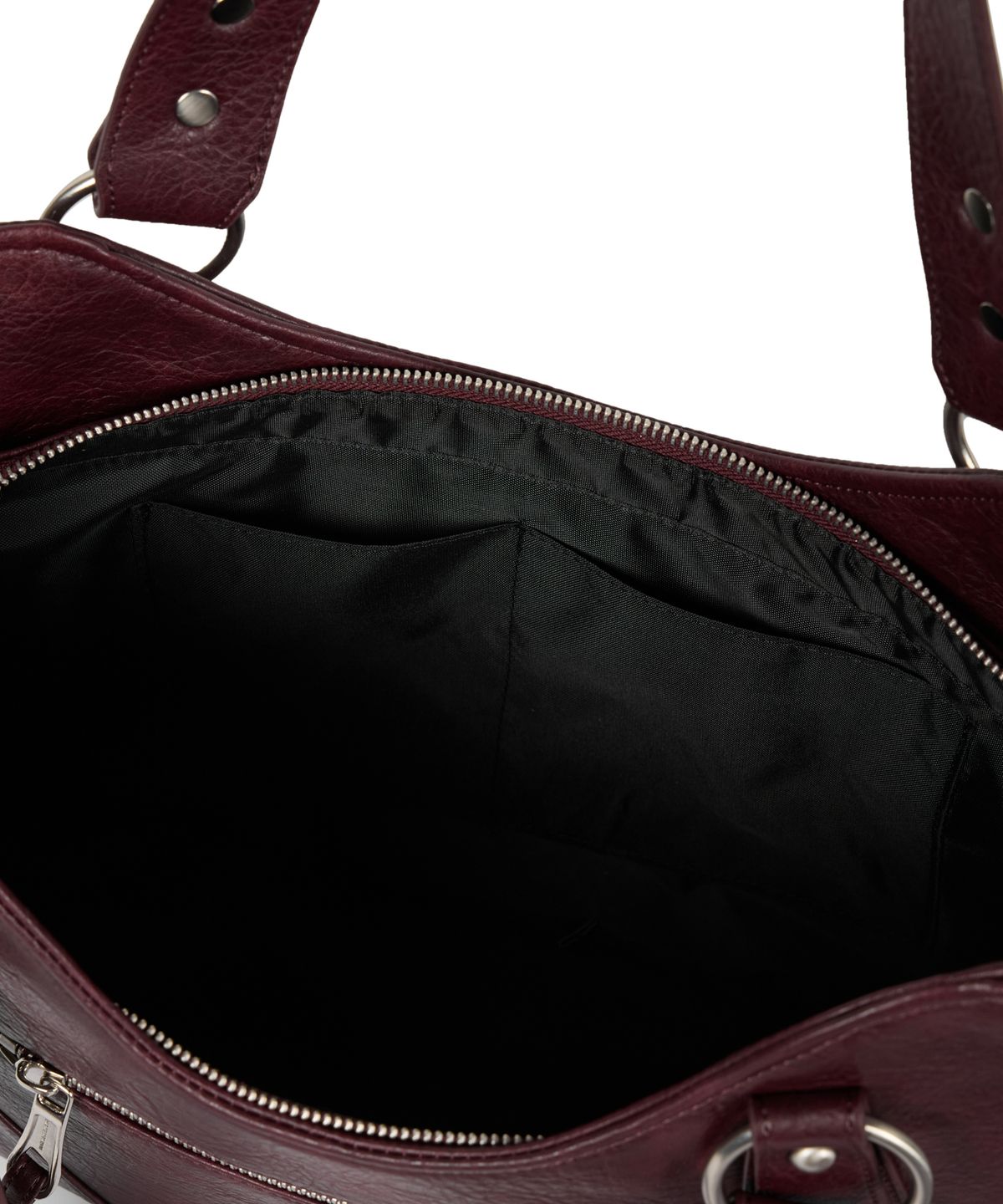 이우가마카라스(IUGAMAKARAS) Studded Leather Shoulder Bag (Burgundy)