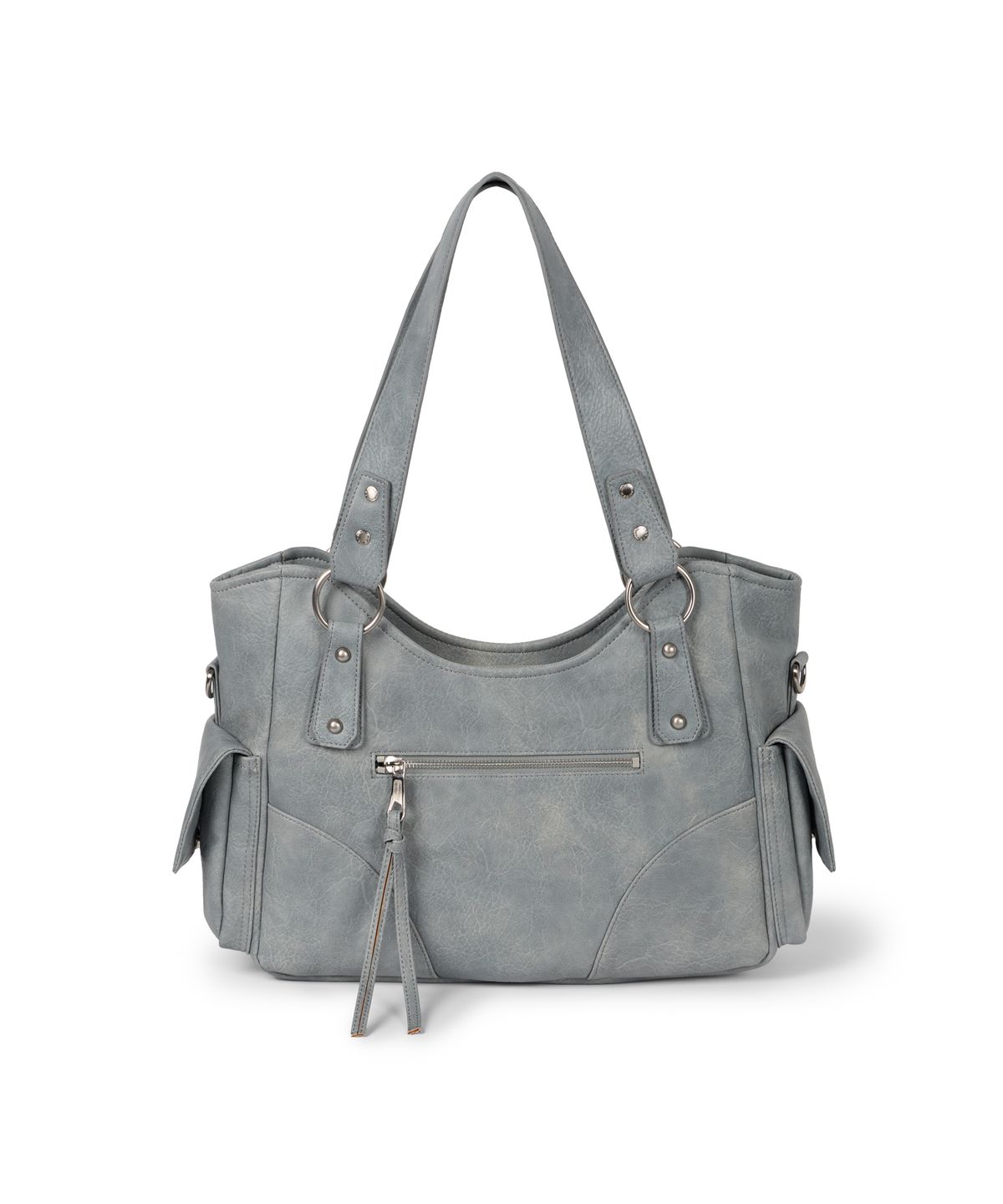 이우가마카라스(IUGAMAKARAS) Studded Leather Shoulder Bag (Sky Blue)