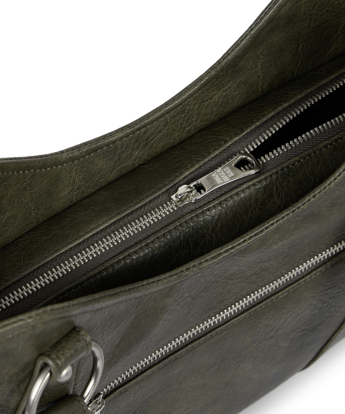 이우가마카라스(IUGAMAKARAS) Studded Leather Shoulder Bag (Khaki)
