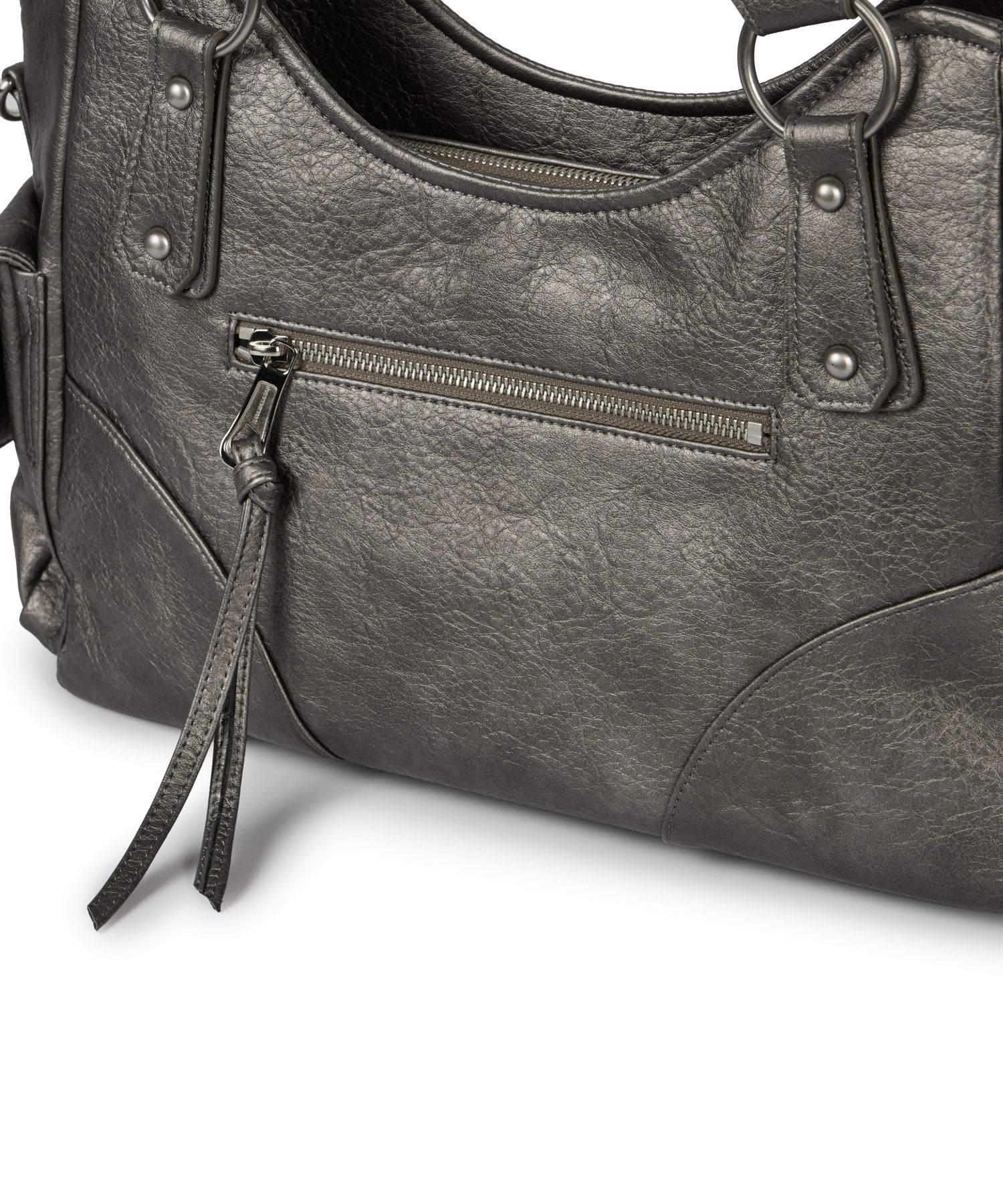 MUSINSA | IUGAMAKARAS Studded Leather Shoulder Bag (Silver)